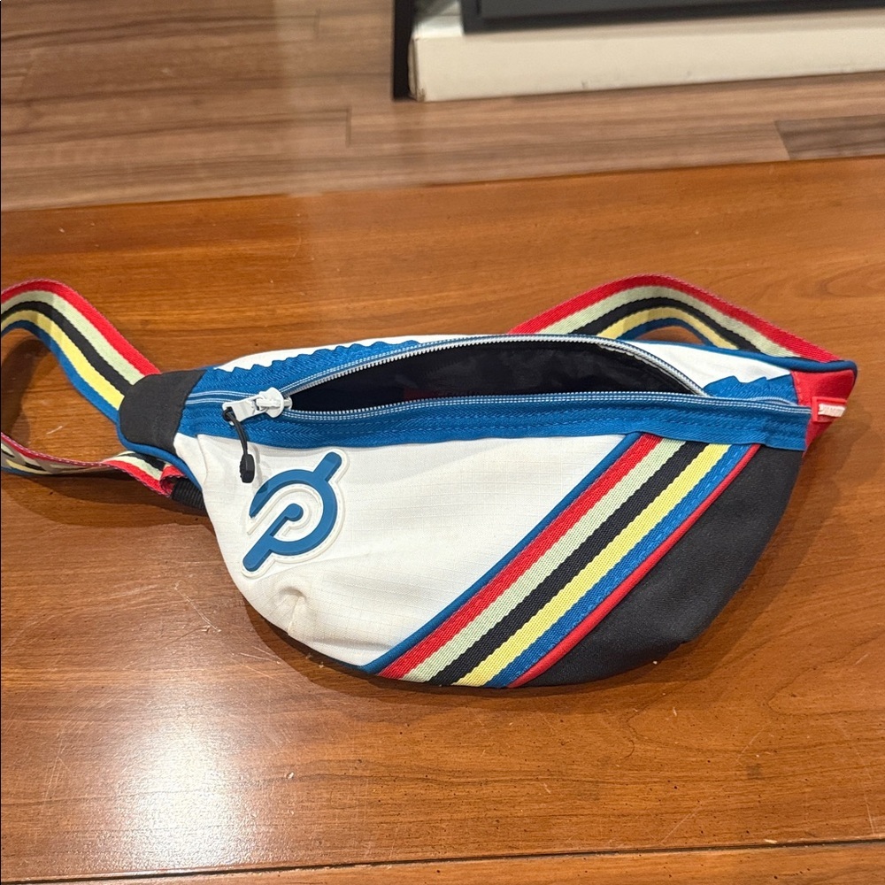 Peloton Sprayground limited edition Black and White Belt Bag with Stripes